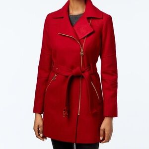 Michael Kors Red Trench Coat with Belt